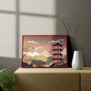 Illustration encadrée dans un décor intérieur